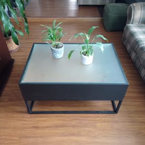 Mesa ratona Negra con Vidrio